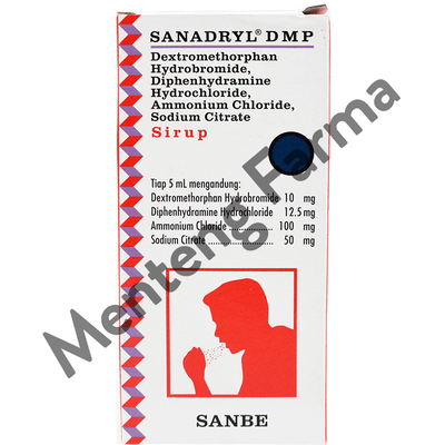 Sanadryl DMP Sirup 120 mL - Obat Batuk Kering dan Batuk Alergi - Menteng Farma