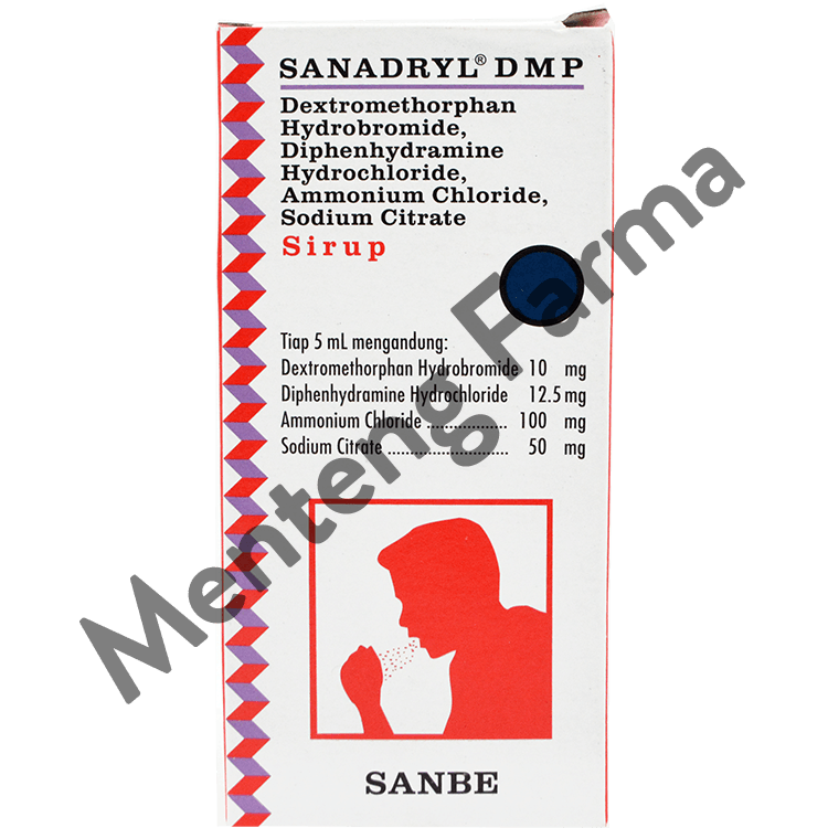 Sanadryl DMP Sirup 120 mL - Obat Batuk Kering dan Batuk Alergi - Menteng Farma