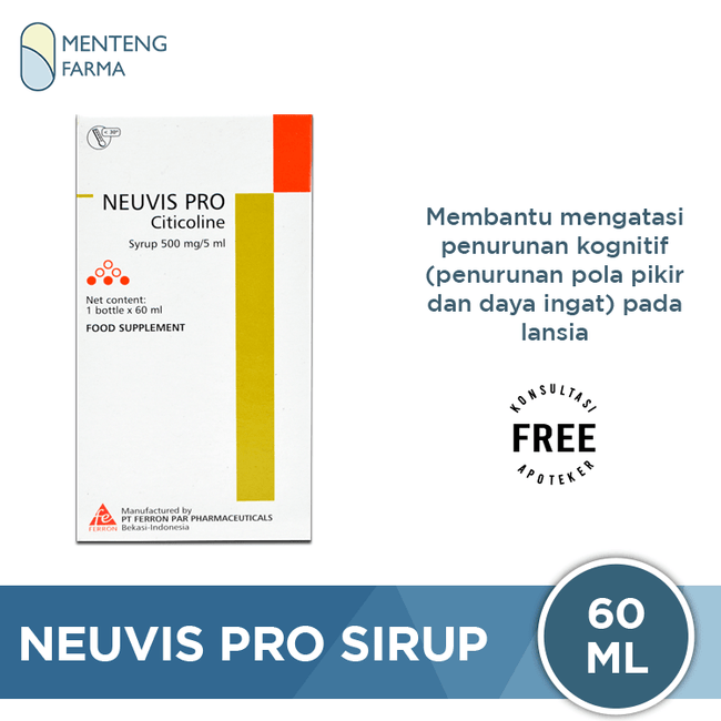 Neuvis Pro Sirup 60 mL - Suplemen Kesehatan Daya Ingat Lansia - Menteng Farma
