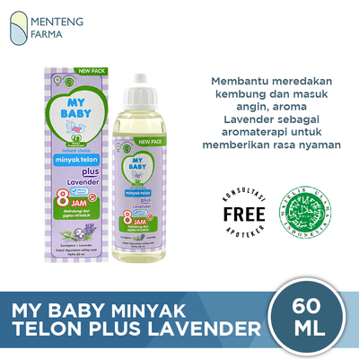 My Baby Minyak Telon Plus Lavender 60 ml - Aroma Lavender Anti Nyamuk Hingga 8 Jam - Menteng Farma