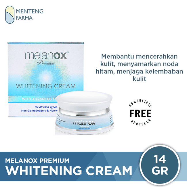 Melanox Premium Whitening Cream 14 Gr - Krim Pemutih Wajah - Menteng Farma