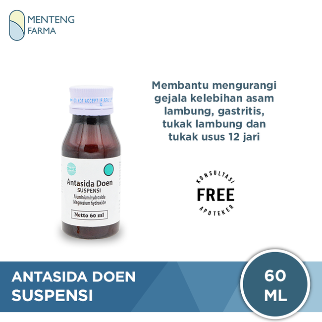 Antasida Doen Sirup 60 mL - Obat Maag Asam Lambung Nyeri Ulu Hati - Menteng Farma