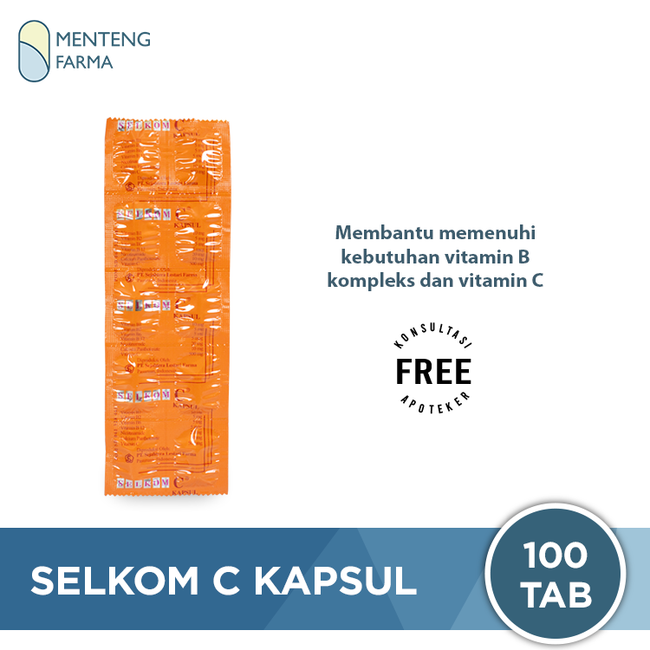 Selkom C Strip 10 Kapsul Suplemen Vitamin C dan B kompleks - Menteng Farma