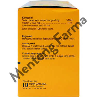 Hevit-C Vitamin C 1000 Mg 10 Kaplet - Suplemen Vitamin C - Menteng Farma