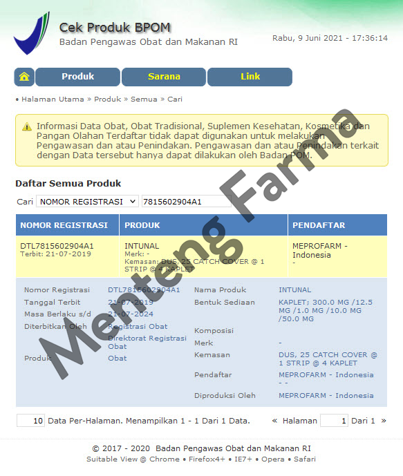 Intunal 4 Kaplet - Pereda Gejala Flu, Hidung Tersumbat, dan Bersin-bersin - Menteng Farma