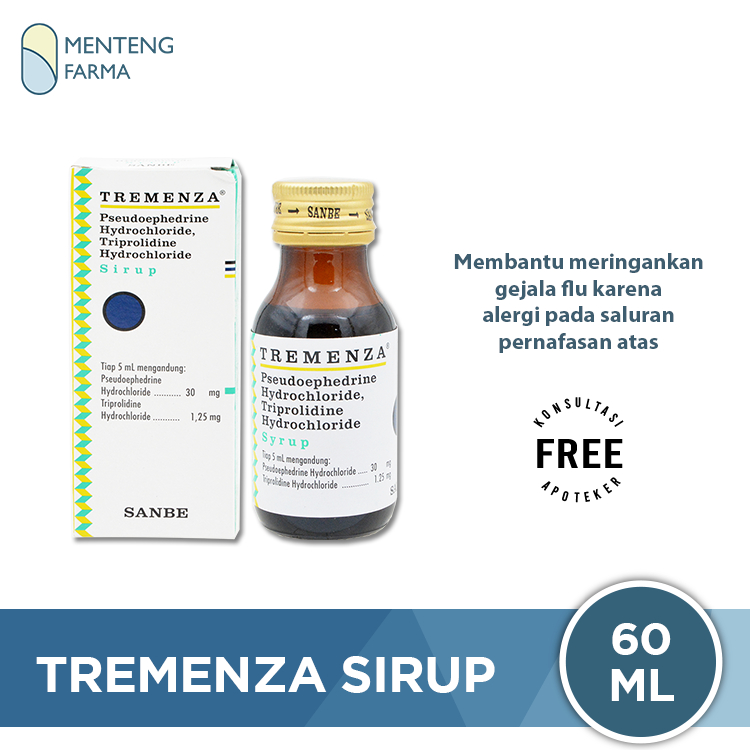 Tremenza Sirup 60 mL - Sirup Obat Flu Alergi ISPA - Menteng Farma