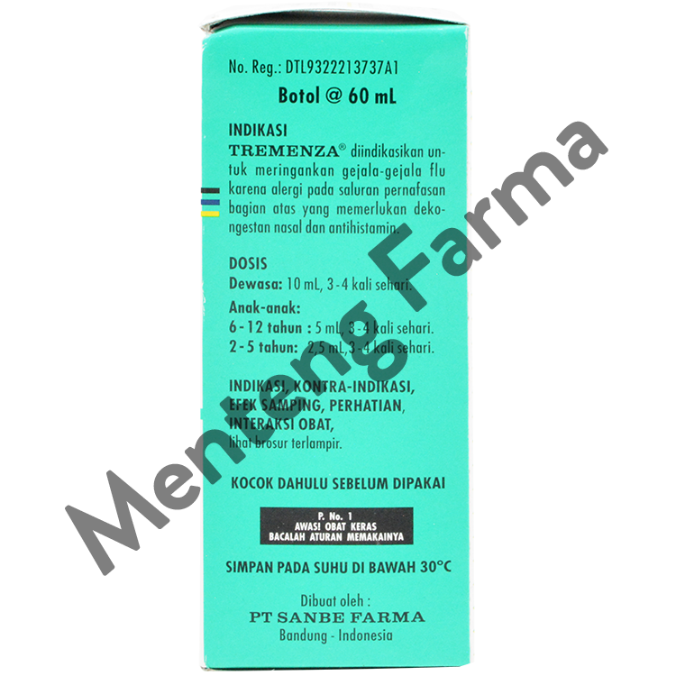 Tremenza Sirup 60 mL - Sirup Obat Flu Alergi ISPA - Menteng Farma