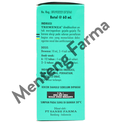 Tremenza Sirup 60 mL - Sirup Obat Flu Alergi ISPA - Menteng Farma