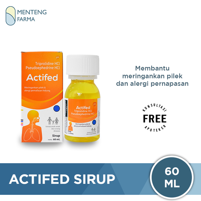 Actifed Sirup 60 ML (Actifed Kuning) - Obat Pilek dan Alergi - Menteng Farma