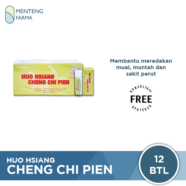 Huo Hsiang Cheng Chi Pien - Dus isi 12 Botol - Menteng Farma