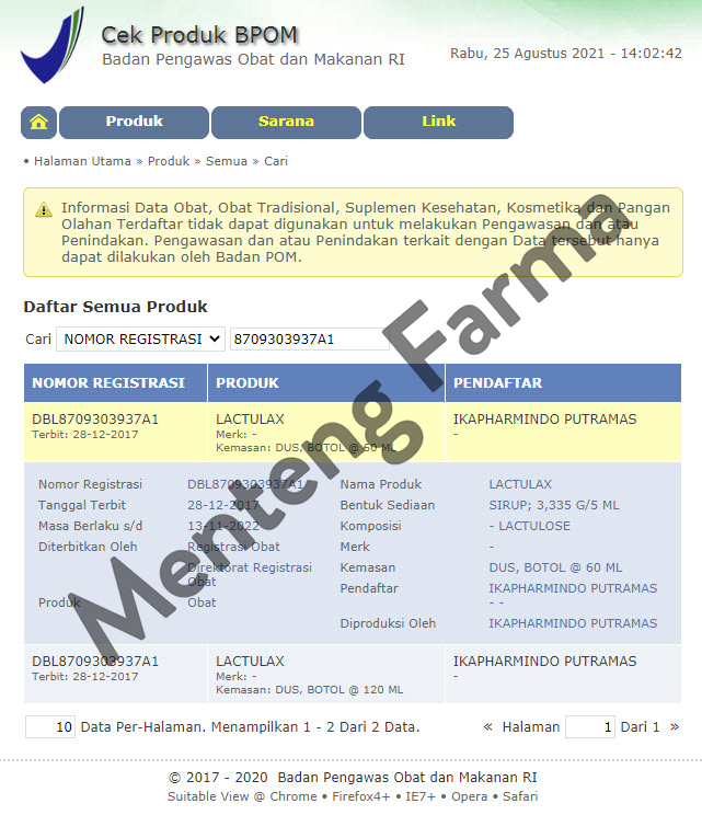 Lactulax Sirup 120 mL - Obat Pencahar Konstipasi Kronik Sembelit - Menteng Farma