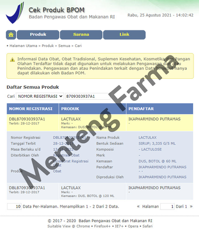 Lactulax Sirup 120 mL - Obat Pencahar Konstipasi Kronik Sembelit - Menteng Farma