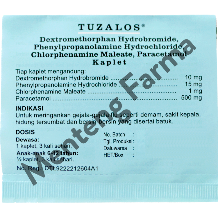 Tuzalos 4 Kaplet - Pereda Flu disertai Batuk - Menteng Farma