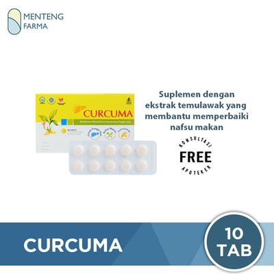 Curcuma 20 Mg 10 Tablet - Suplemen Kesehatan Hati dan Nafsu Makan - Menteng Farma