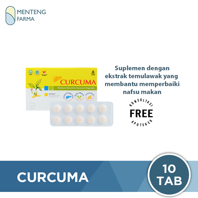 Curcuma 20 Mg 10 Tablet - Suplemen Kesehatan Hati dan Nafsu Makan - Menteng Farma