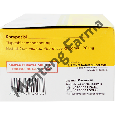 Curcuma 20 Mg 10 Tablet - Suplemen Kesehatan Hati dan Nafsu Makan - Menteng Farma