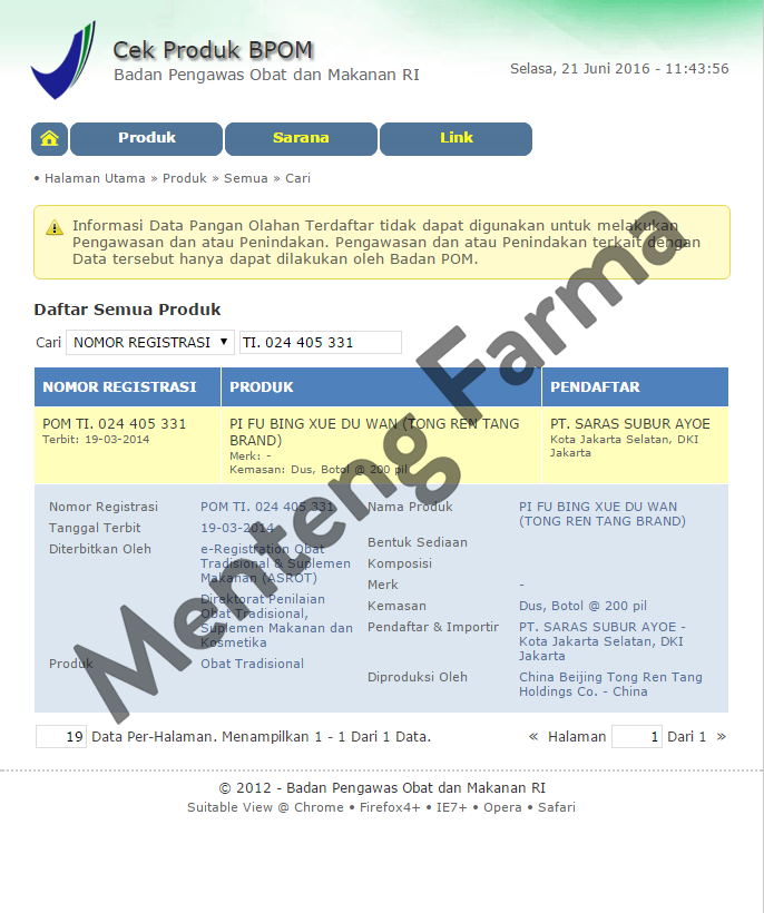 Pifubing Xuedu Wan - Menteng Farma