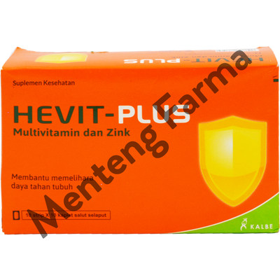 Hevit-Plus 10 Kaplet - Multivitamin, Vitamin C 500mg, dan Zinc - Menteng Farma