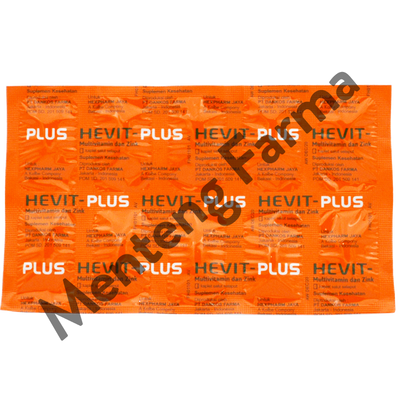 Hevit-Plus 10 Kaplet - Multivitamin, Vitamin C 500mg, dan Zinc - Menteng Farma