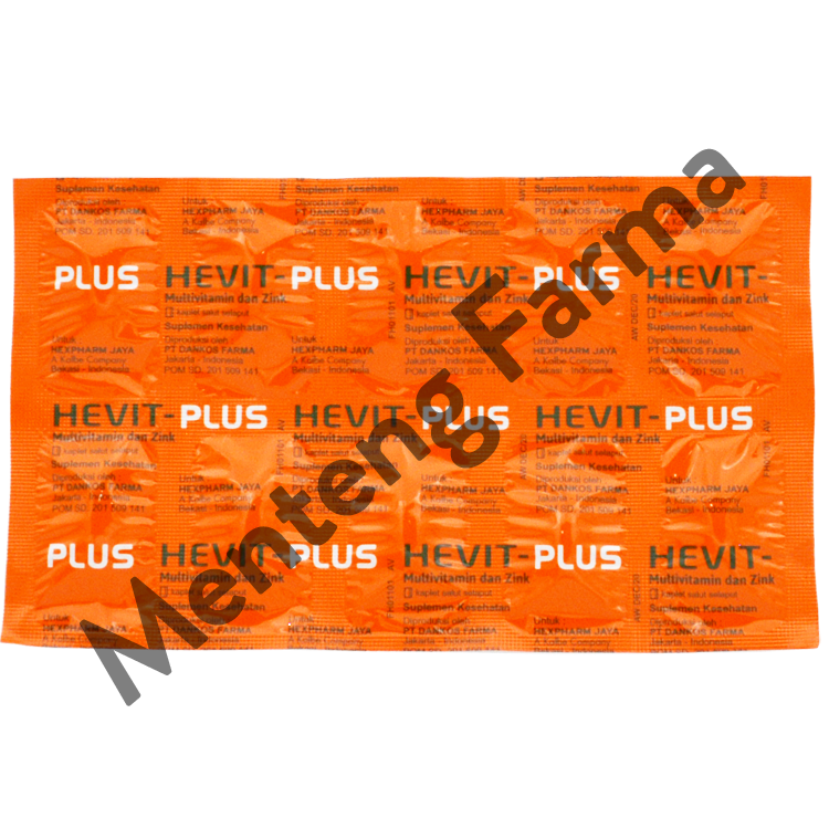 Hevit-Plus 10 Kaplet - Multivitamin, Vitamin C 500mg, dan Zinc - Menteng Farma