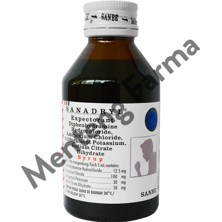 Sanadryl Expectorant Sirup 120 mL - Sirup Obat Batuk Berdahak - Menteng Farma