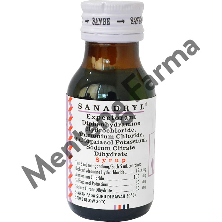 Sanadryl Expectorant Sirup 60 mL - Sirup Obat Batuk Berdahak - Menteng Farma