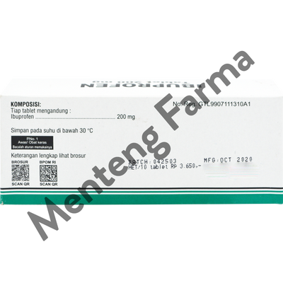 Ibuprofen 200 Mg Strip 10 Tablet - Pereda Nyeri Ringan dan Sedang - Menteng Farma