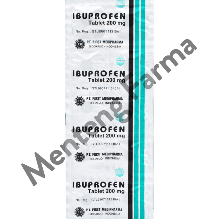 Ibuprofen 200 Mg Strip 10 Tablet - Pereda Nyeri Ringan dan Sedang - Menteng Farma