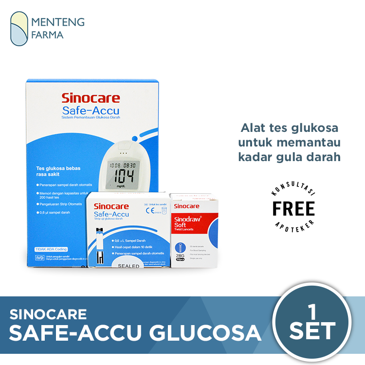 Sinocare Safe-Accu Alat Cek Gula Darah - Menteng Farma