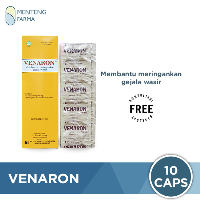 Venaron 300mg Obat Wasir Ambeien Strip Isi 10 Kapsul - Menteng Farma