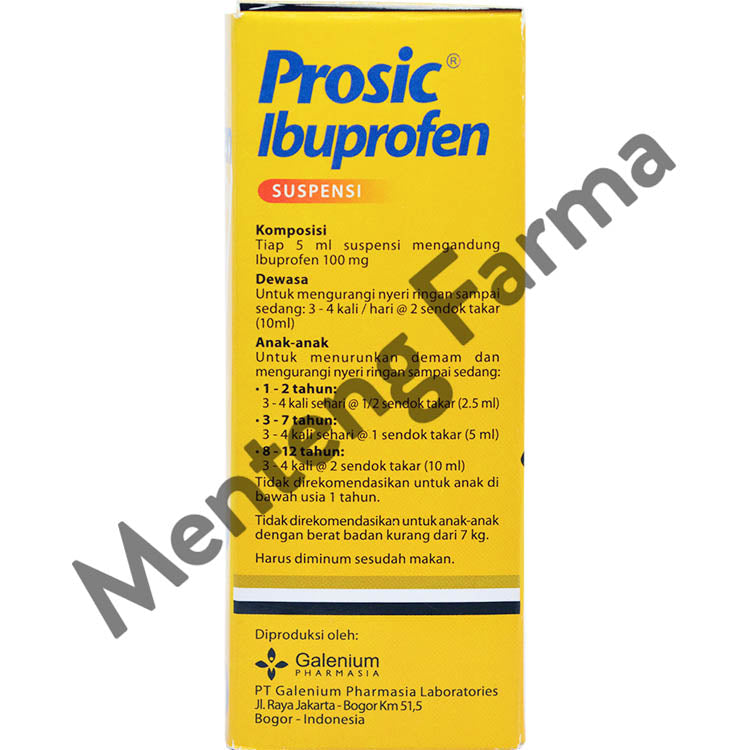 Prosic Syrup Rasa Jeruk 60 mL - Obat Penurun Demam dan Pereda Nyeri - Menteng Farma