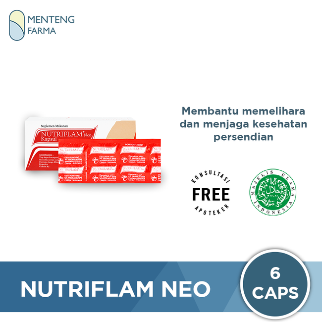 Nutriflam Neo 6 Kapsul - Suplemen Kesehatan Sendi Otot dan Tulang - Menteng Farma