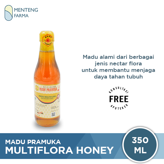 Madu Pramuka Multiflora 350 mL - Madu Alami dari berbagai Nectar Flora - Menteng Farma
