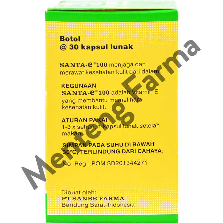 Santa-E 100 IU 30 Kapsul - Suplemen Vitamin E dan Kesehatan Kulit - Menteng Farma