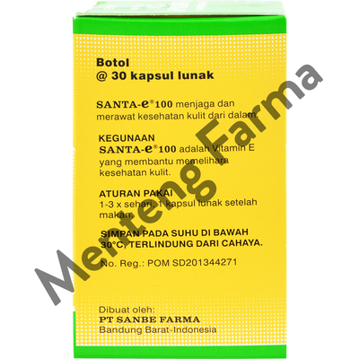 Santa-E 100 IU 30 Kapsul - Suplemen Vitamin E dan Kesehatan Kulit - Menteng Farma