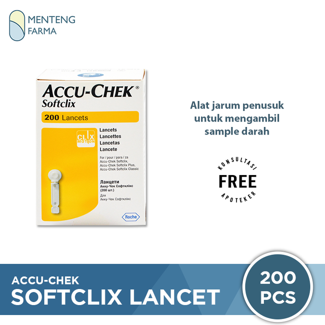 Accu-Chek Softclix 200 Lancets - Jarum Lancet Sekali Pakai - Menteng Farma