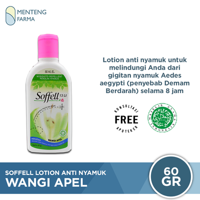 Soffell Lotion Wangi Apple 60 Gr - Lotion Anti Nyamuk - Menteng Farma