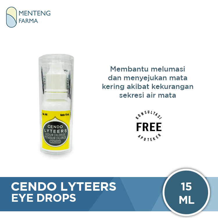 Cendo Lyteers Eye Drops 15 mL - Obat Tetes Pelembab Mata Kering - Menteng Farma