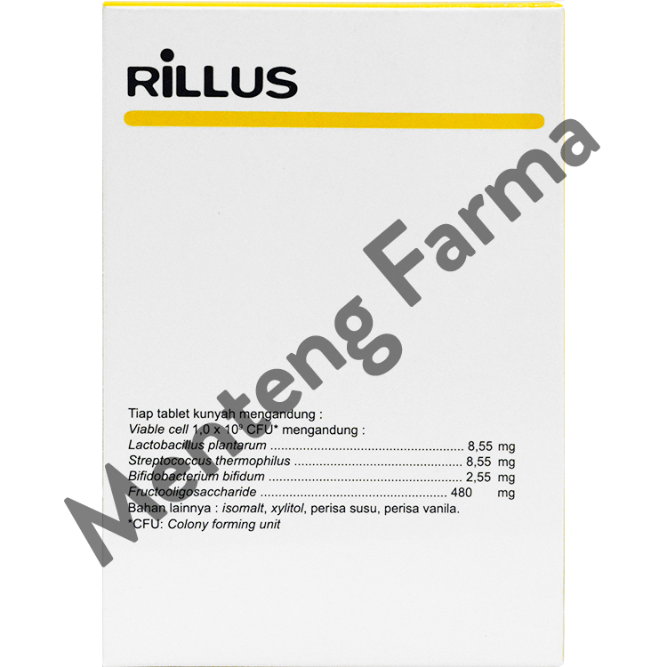 Rillus Strip 6 Tablet - Suplemen Pencernaan, Diare, Sembelit, Kolik ...
