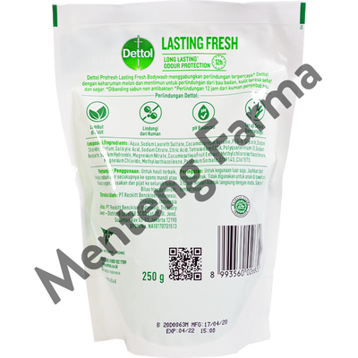 Sabun Mandi Cair Dettol ProFresh - Lasting Fresh (250 Gram) - Menteng Farma