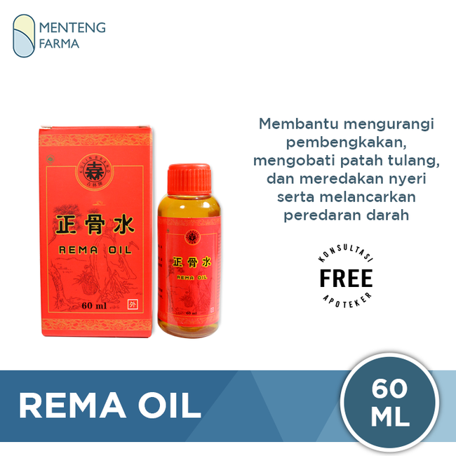 Rema Oil 60ml - Obat Gosok Patah Tulang dan Keseleo - Menteng Farma