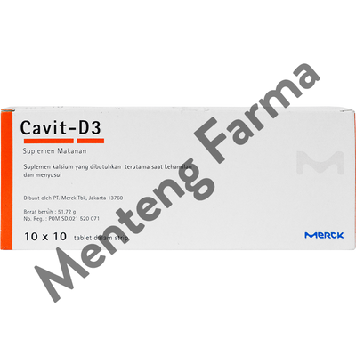Cavit D3 Strip 10 Tablet - Suplemen Kebutuhan Kalsium - Menteng Farma