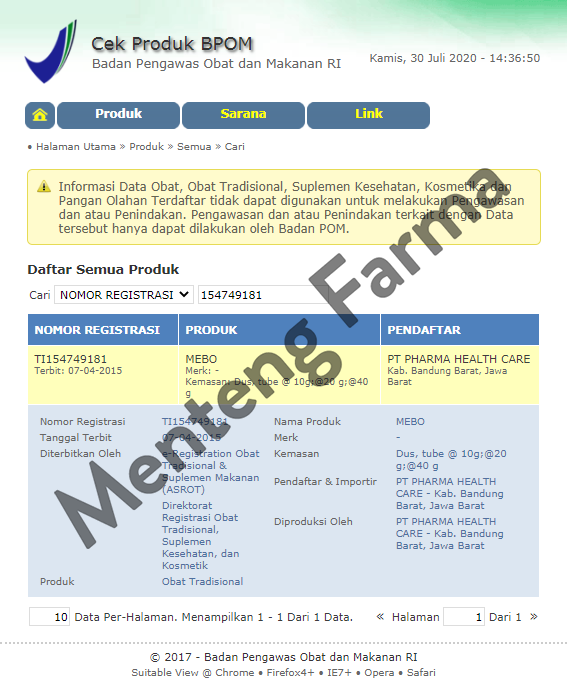 Mebo Salep Luka Bakar 20 Gram - Menteng Farma