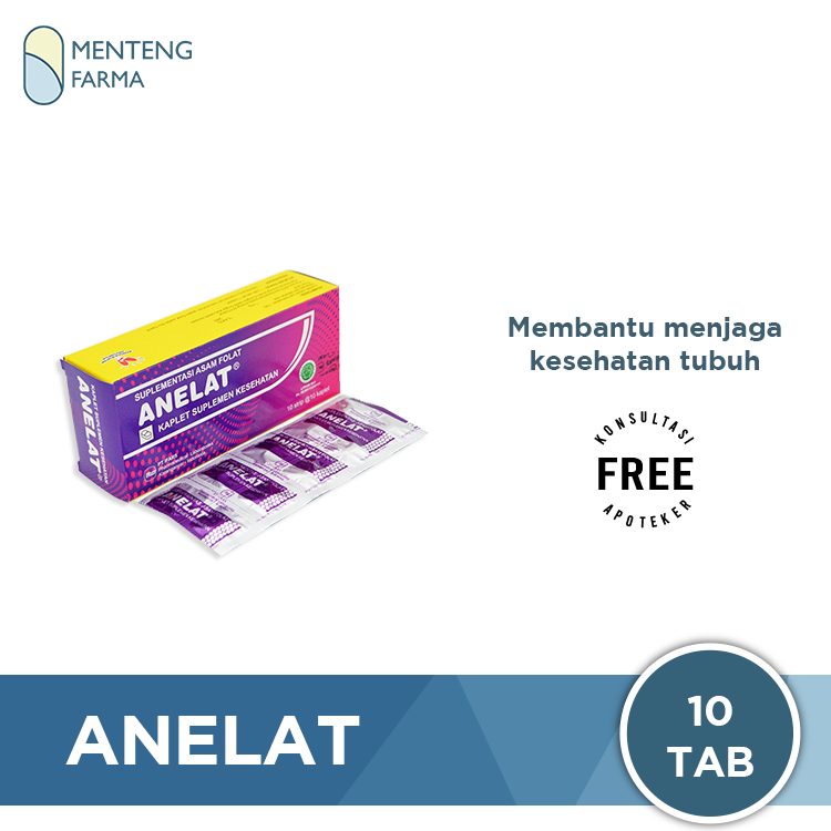 Anelat Strip 10 Kaplet - Suplementasi Asam Folat Ibu Hamil - Menteng Farma