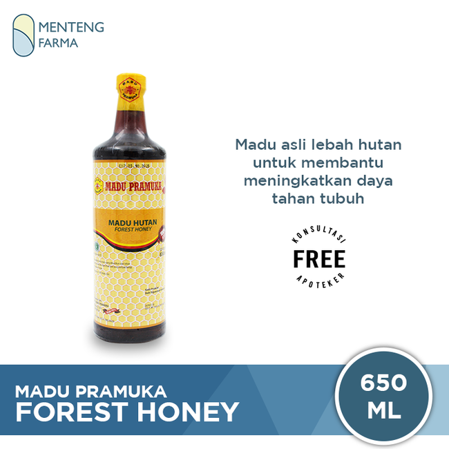 Madu Pramuka Hutan 650 mL - Madu Asli Lebah Liar / Madu Hutan - Menteng Farma