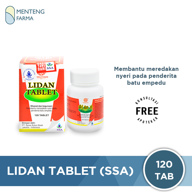 Lidan Tablets (SSA) - Meringankan Nyeri pada Penderita Batu Empedu - Menteng Farma