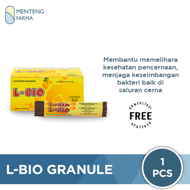 L-Bio Granule Sachet - Serbuk Probiotik untuk Kesehatan Saluran Cerna - Menteng Farma