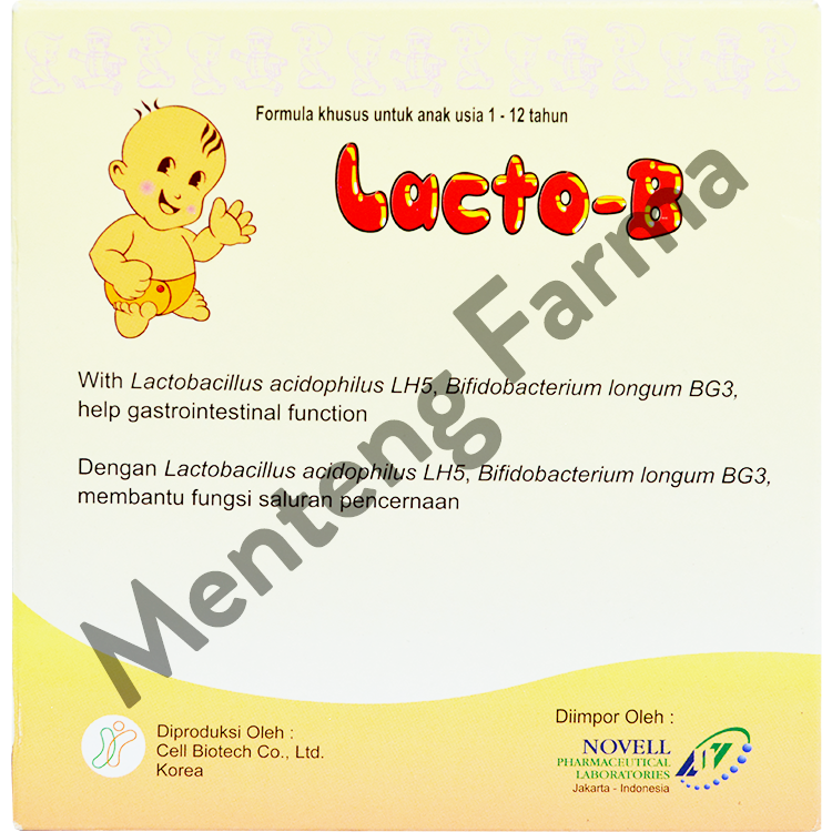 Lacto-B Pack Isi 10 Sachet - Suplemen Pencernaan Anak Anak - Menteng Farma