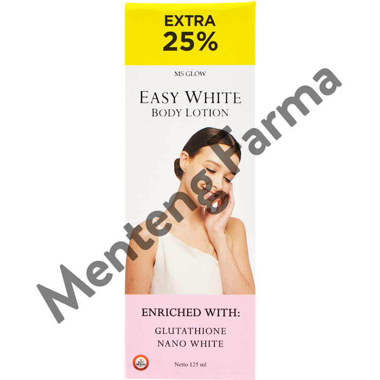 Ms Glow Easy White Body Lotion 125 mL - Lotion Pemutih Instan Look - Menteng Farma