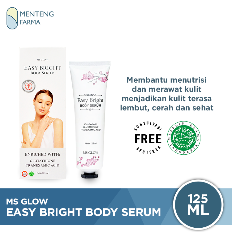 Ms Glow Easy Bright Body Serum 125 mL - Serum Pencerah Kulit Tubuh - Menteng Farma